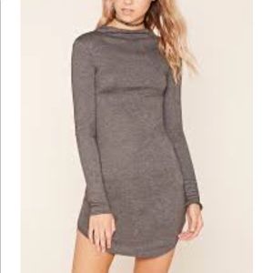 Dolphin Hem Bodycon Long Sleeve Mini Dress